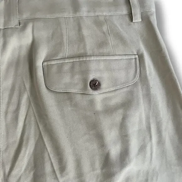 Joseph & Feiss Shorts Men's Sz 38 Khaki 100% Silk Chino Pleated Resort Vacay NWT - Picture 7 of 15